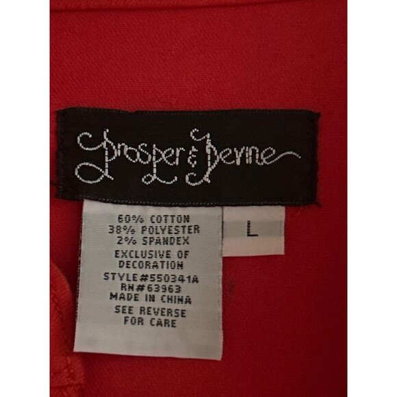 Prosper & Devine Women's Red Studded 3/4 Sleeves Button-Up Jacket Size L - Picture 4 of 9